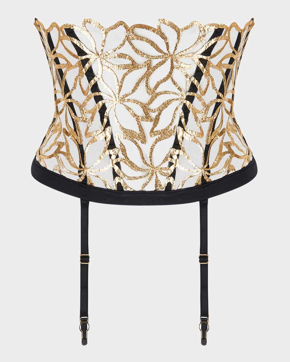 Eclats D'Or Embroidered Suspender Belt